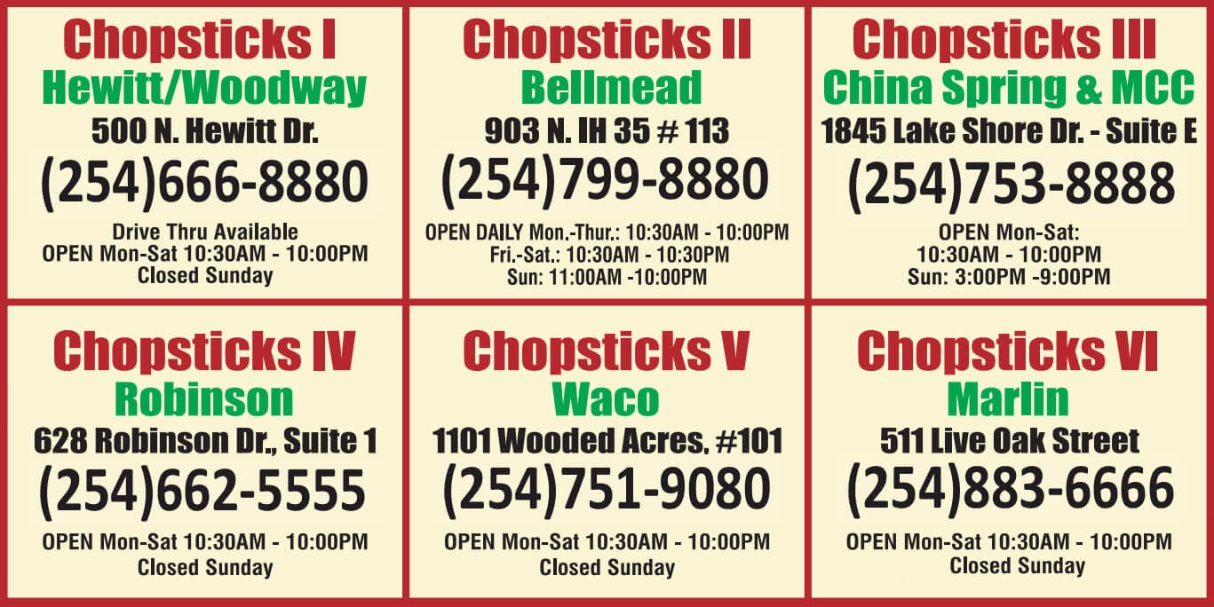 chopsticks restaurant locations